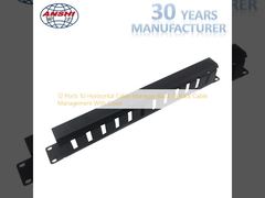 12 Port 1U Horizontal Cable Manager สีดํา 19 Rack การจัดการเคเบิลด้วยฝา