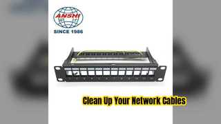 โซลูชันเครือข่ายขนาดกะทัดรัดแผงแพทช์ Cat6 12 พอร์ต