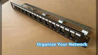 ANSHI Cat6A STP แผงแพทช์ 24 พอร์ต 1U