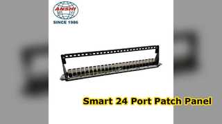 แผงแพทช์ CAT6 อัจฉริยะ 24 พอร์ตพร้อมไฟ LED