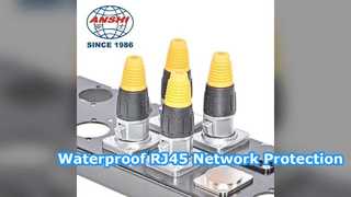 ขั้วต่ออีเธอร์เน็ต RJ45 พอร์ตคู่กันน้ำแบบมีฉนวนหุ้ม