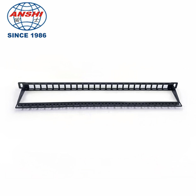 ANSHI 0.5U High Density Blank Patch Panel 24 Ports For UTP Keystone Jacks