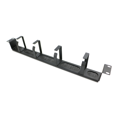 Black All-metal Brush Panel 1U Cable Management XL-4020-3L-E 19 Inch 4Rings For Organizing Cables