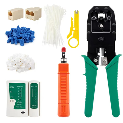 Network Repair Tool Kit RJ45 Crimp Pliers Cable Lan Tester Cutter Stripper testing tools
