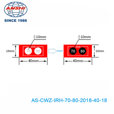 Irreversible Temperature Indicator Labels 2 Point 70  80 ℃ 158 176℉ 2 Temperature Level