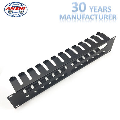 2U Height 12 Slot 19 Inch Rack Mountable Horizontal Cable Manager 