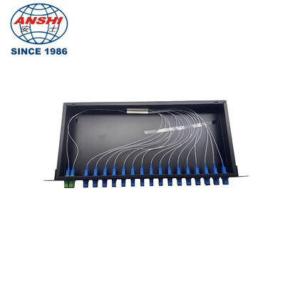 19-Inch Rack Mount Fiber Optic Splitter with 1:8 SC/UPC Micro Splitters for Outdoor FTTH Systems