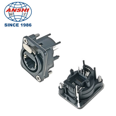 D-Type Panel Mount Audio XLR Socket RJ45 Ethernet Network Interface Combined Connector For Equipment Panel