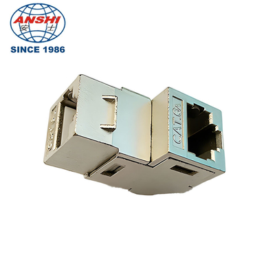 CAT5E CAT6 CAT6A ผ่านการ dock Keystone Jack แผ่นผนัง Mount Connector 90 องศาเหล็กซองเหล็กผ่านแผ่นโมดูล