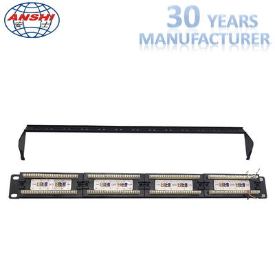 110 แผงรับสัญญาณ Idc Rack Mount Patch 19 นิ้ว Cat6 Unshield UTP พร้อมด้วยเคเบิ้ล Manager