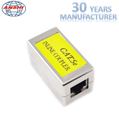 RJ45 KEYSTONE JACK ชีลด์ผ่านแจ็คสโตน Cat5e CAT6 โลหะตรงผ่าน Inline Coupler