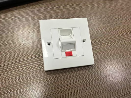 ANSHI LJ6C หน้ากากติดผนังแบบสแน็ปอิน 1 พอร์ต สไตล์อังกฤษ RJ45 เฟรม 86*86 มม.