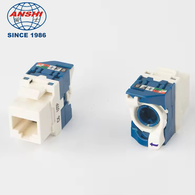 แจ็คคีย์สโตน RJ45 แบบไม่ต้องใช้เครื่องมือและหมุนได้ พร้อมการหมุน 180 องศา สำหรับสาย CAT6 และข้อมูลความเร็วสูง