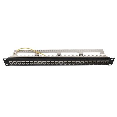 ANSHI 19 นิ้ว 1U ความสูง 24 ท่าทาง STP ปราง Rack Mount Patch Panel สําหรับเครือข่าย