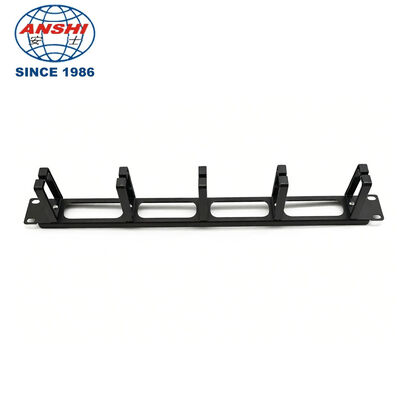 1U ความสูง 19 นิ้ว Rack ติดตั้ง Cable Manager ทะลุ 5 แหวนสําหรับการจัดการเคเบิลเครือข่าย