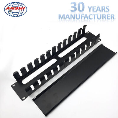 2U Height 12 Slot 19 Inch Rack Mountable Horizontal Cable Manager 