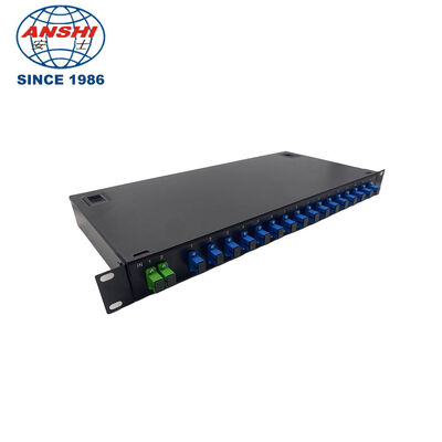 2 x 16 PLC Fiber Splitter พร้อมเครื่องเชื่อม SC/UPC 1U 19
