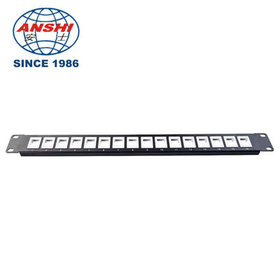Rack Mount Patch Panel 1U 12 Port CAT5E CAT6A UTP Unloaded Featuring RJ45 Jacks and Phosphor Bronze IDC Pins for Network Setup