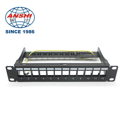 19 นิ้ว 32 พอร์ตว่าง STP FTP แผงแพทช์ RJ45 ป้องกัน CAT5E CAT6 แผงกระจายเครือข่ายแบบแร็คเมาท์