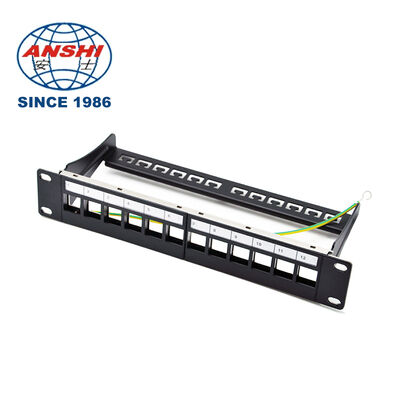 19 นิ้ว 32 พอร์ตว่าง STP FTP แผงแพทช์ RJ45 ป้องกัน CAT5E CAT6 แผงกระจายเครือข่ายแบบแร็คเมาท์