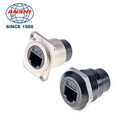 D-Series RJ45 Cat6 Connector หญิง โป้ปานอล Mount จุดขยายเครือข่าย Ethernet วงกลม