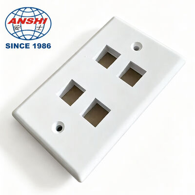 ANSHI 120 ประเภท US Standard Wall Mount Face Plate, 4 Port RJ45 RJ11 ผลิตภัณฑ์โทรคมนาคม