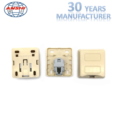 เครื่องมือการติดตั้งที่พื้นผิวโทรศัพท์ฟรีกล่องโทรศัพท์ RJ11 6P2C IDC ช่องเสียบโทรศัพท์ที่ผนังเจล